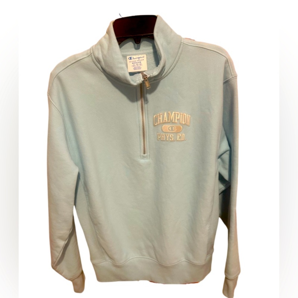 Teal Champion half zip up